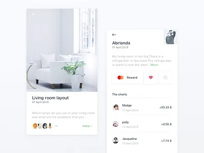 Home decoration app family forum home reward ui ux