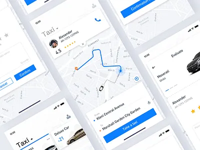 taxi-hailing app-integration app flat ios11 iphonex