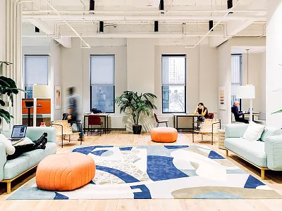 Rug carpet collage color doodle environmental illustration installation interior rug shapes space spacial