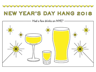 New Year's Day Invite, Part 1 beer drinks email food illustration invitation invite line music new years nye party