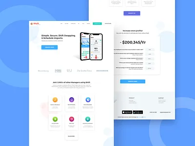 Shyft Website animation interface landing page sketch ui ux website