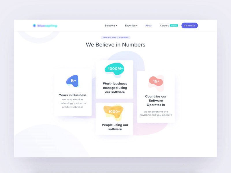 Number Section UI Design animation clean gif interaction landing page ux web website