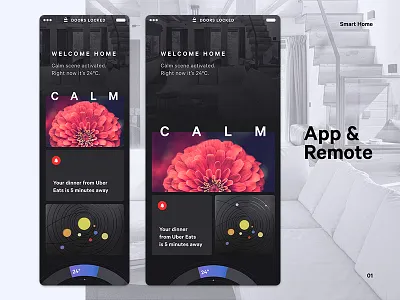Smart Home – App & Remote app cover mobile notification remote slider thermostat welcome
