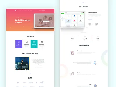 Digital Marketing Homepage V4 agency clean design digital marketing digital marketing agency email marketing gradient banner seo video web agency
