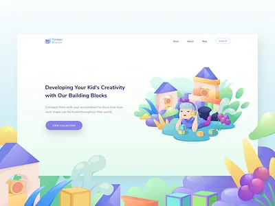 Header For Landingpage Timberblock debut header illustration landingpage onboarding toys ui vector websita