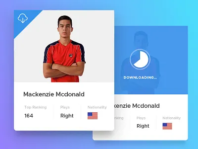 Download Pro cards cloud download gradient loading player tennis