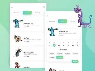 movie tickets app app color movie ticket ui