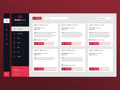 System Dashboard dashboard menu system wip