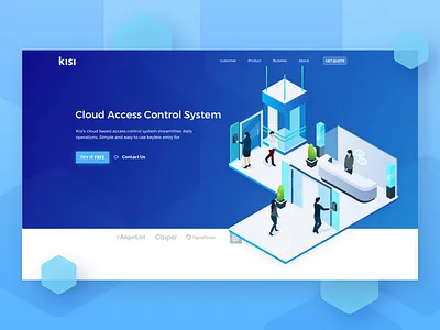 KISI Header Illustration header icon illustration isometric landing onboarding security system ui website workspace