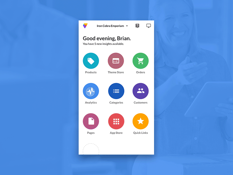 Volusion Analytics analytics animation e commerce experience design interaction iphone x material design mobile principle product design ui ux