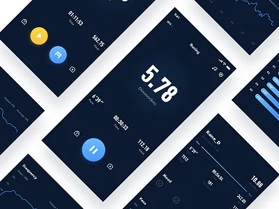 Sports app-03 app blue number run sports walk