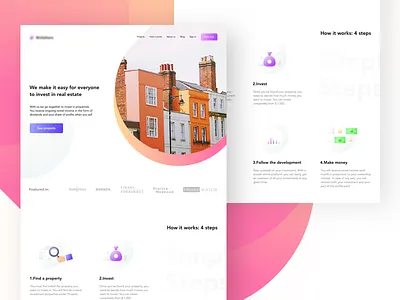 Property web exploration dashboard development explore find header invest money navigation property search ui