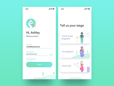 Storkura Mobile App app healthcare ios ixd mobile mockup pdoructdesign ui userinterface ux visualdesign