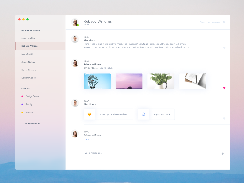 Chat - new desktop application by Filip Legierski for Riotters on Dribbble