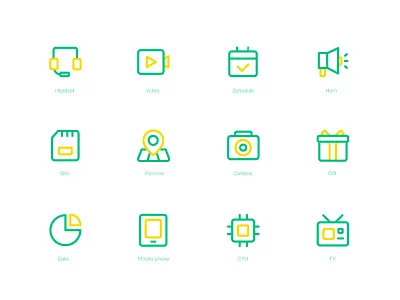 Icon design app design dichromatic icon，green icon