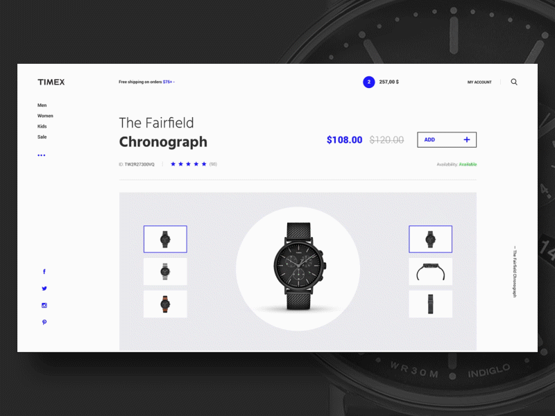 #6 Watch Shop Concept Redesign clean design home modern shop slider store ui ux watch website