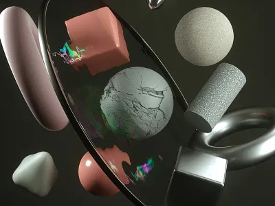 Bubble and Shapes 3d abstract bubble c4d cinema4d minimal modern octane octanerender render rendering shapes