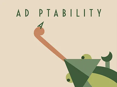 Learning From Nature adaptability animals chameleon education flat geometric illustration nature poster wild