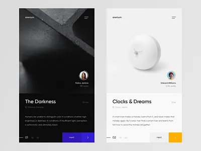 sirenium app clean design flat interface layout minimal simple ui ux web website
