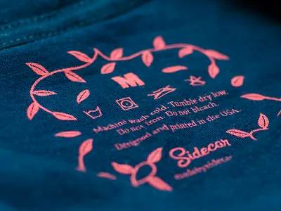 Sidecar Shirt Tag custom icons learning leaves screenprinting shirt sidecar tag tshirt