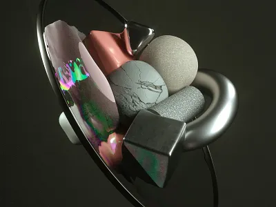 Softbodies Collision 3d abstract bubble c4d cinema4d minimal modern octane octanerender render rendering shapes