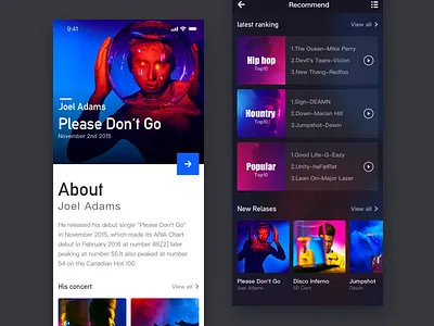 Music APP application type app application cool design exercise music station ui user