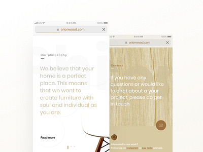 E-commerce - abous and contact page about category contact e commerce furniture ios minimal mobile shop store
