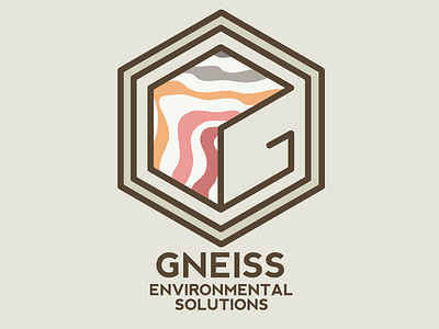 Gneiss Environmental Solutions colorful commission creative flat geology illustrator logo logo design rocks simple strata