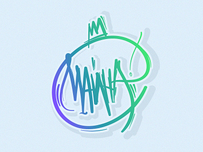 Mayna crown gradient graffiti handstyle illustrator tablet tag trendy typo typography