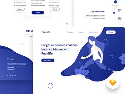 Peaklife landing page app landing ui gradient design illustration landing page ui design ui trend web design