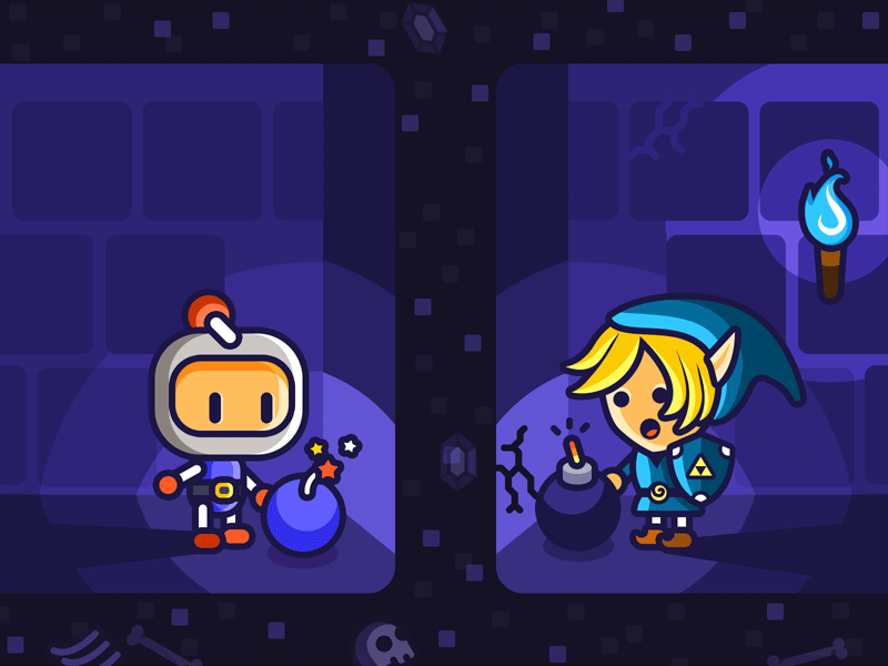 Common Interests bomb bomberman cave dungeon link torch zelda