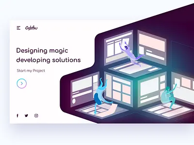 The Future branding bright colors debut design illustration landing web webpage