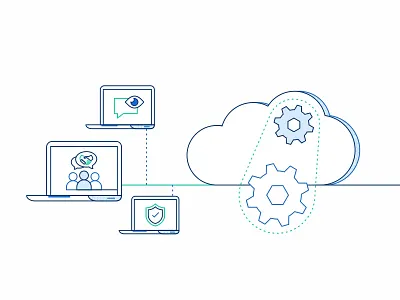 Works For Companies cloud companies connection data illustration line lock password message protection server signal transwer