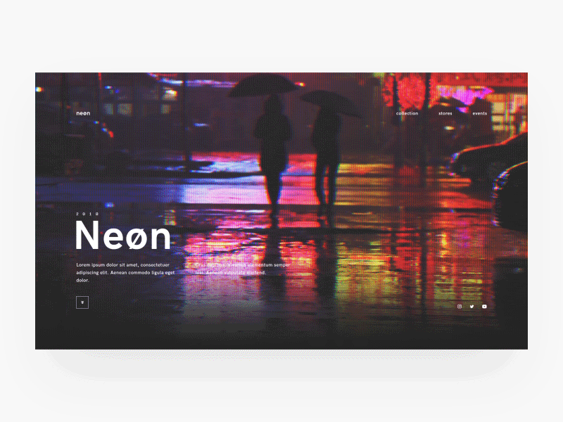 Neøn colourfull glitch effect header video neon