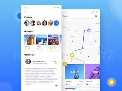 Travel APP concept group map navigation popular search social tourism travel