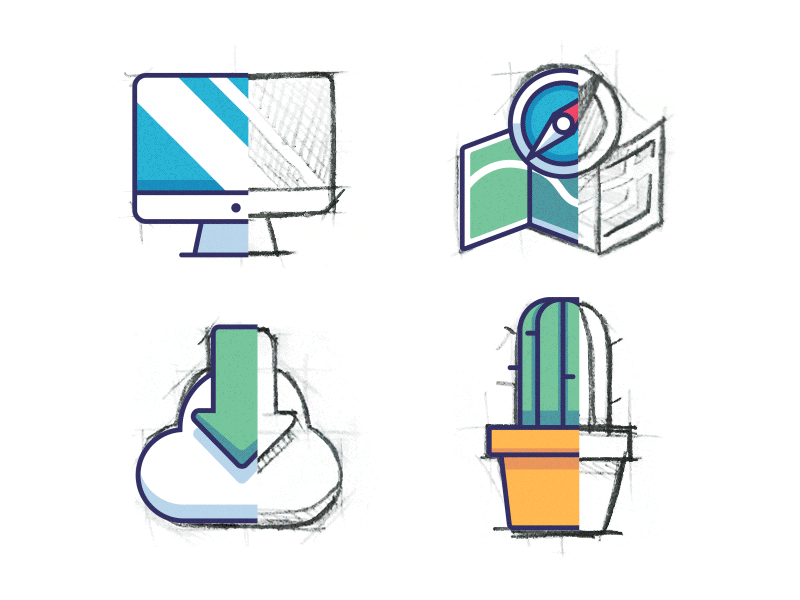 Icons sketch by Sude for RaDesign on Dribbble