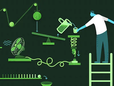 Rube Goldberg Machine doodle illustration machine rube goldberg vector