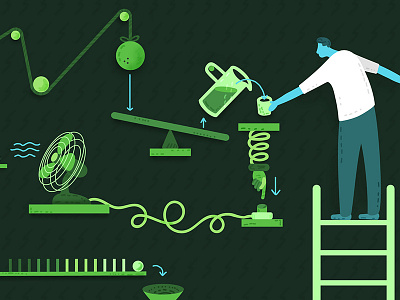 Rube Goldberg Machine doodle illustration machine rube goldberg vector