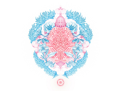 State of mind {final} cloud collage cyan flower leaf map pink red symetry