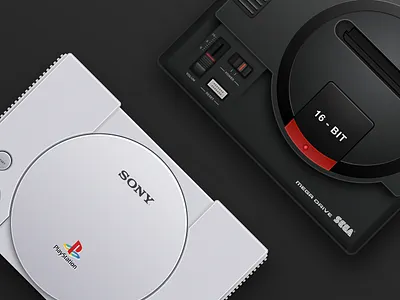 Retro Consoles gaming icons mega drive playstation psx retro sega sony