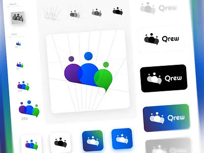 Qrew Final Logo brand branding concept construction crew design exploration logo logotype meeting variants vector