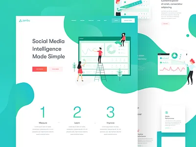 Zenbu - Landing Page balkanbrothers clean illustration landing page marketing social media ui uidesign ux uxdesign web website