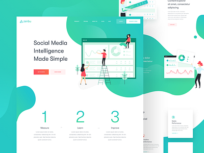 Zenbu - Landing Page balkanbrothers clean illustration landing page marketing social media ui uidesign ux uxdesign web website