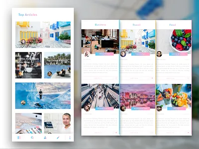 Articles App app articles gradient ios iphone iphonex photoshop ps sketch ui ux