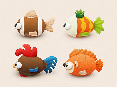 Oddfish cock crown fish football goldfish hedgehog illustration oddfish rooster sandor soft toy toy