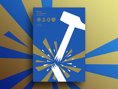 Round 4: Wigan knock out The Hammers blue design flat football graphic design illustration layout poster print soccer