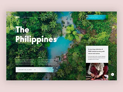 Backpack The Philippines adventure asia backpacking desktop homepage nature nomad travel ui web design