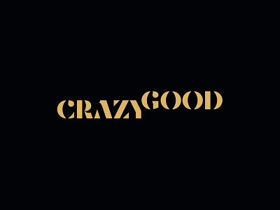 CrazyGood custom gold logo luxury stencil typography uppercase