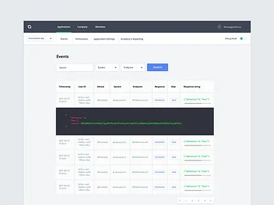 API Applications api platform saas table ui ux