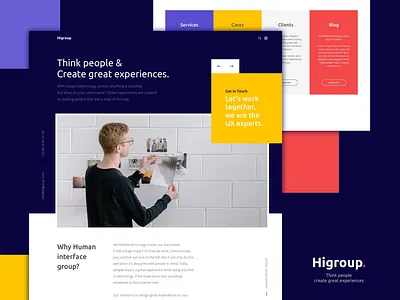 Human Interface Group Rebranding concept agency human interface group landingspage mondrianisme mondrianizm people rebranding ui ux